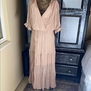 Elegant Blush Pink Maxi Dress by Bella Ella